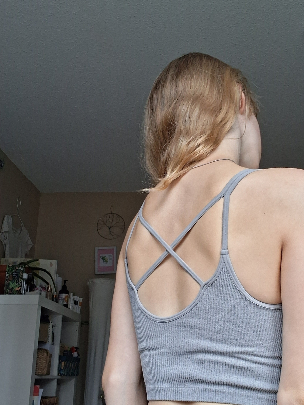 Lemon Gray Ribbed Crop Tank Top - Picture 7 of 7
